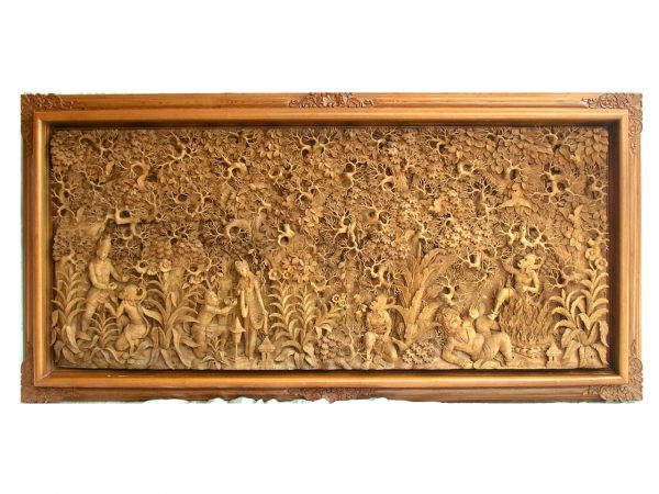 Serial Ramayana - Hanoman Obong 2-Terbuat dari kayu Jati kuno dan berkwalitas tinggi
