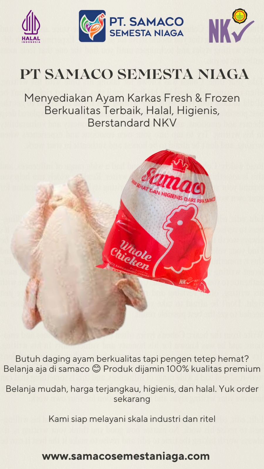 Pusat Ayam Karkas Frozen dan Fresh untuk Area Pati, Kudus, Semarang, Rembang, Jepara, Blora, Demak, Grobogan dan Solo