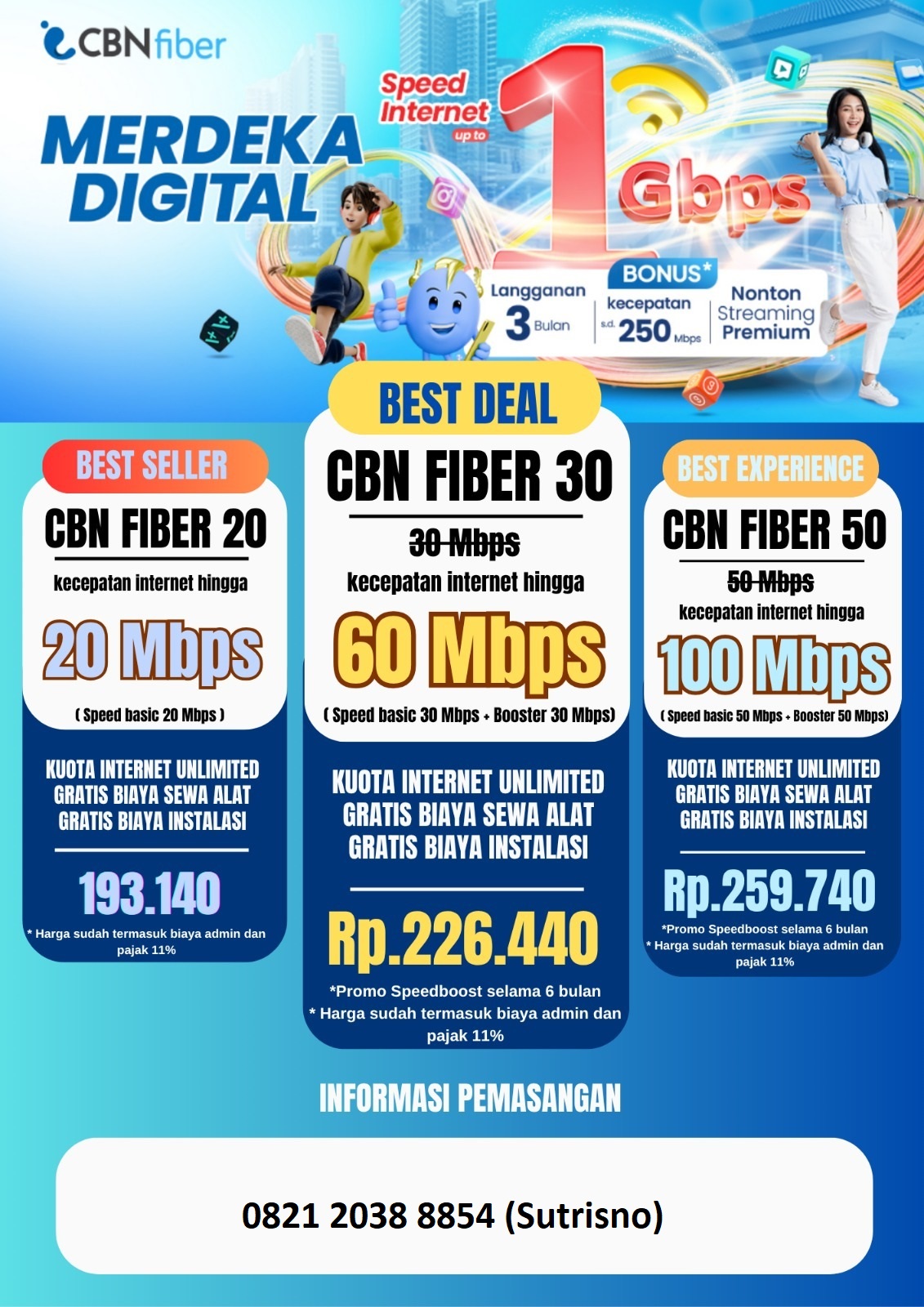 koneksi internet cepat cbn fiber seluruh indonesia