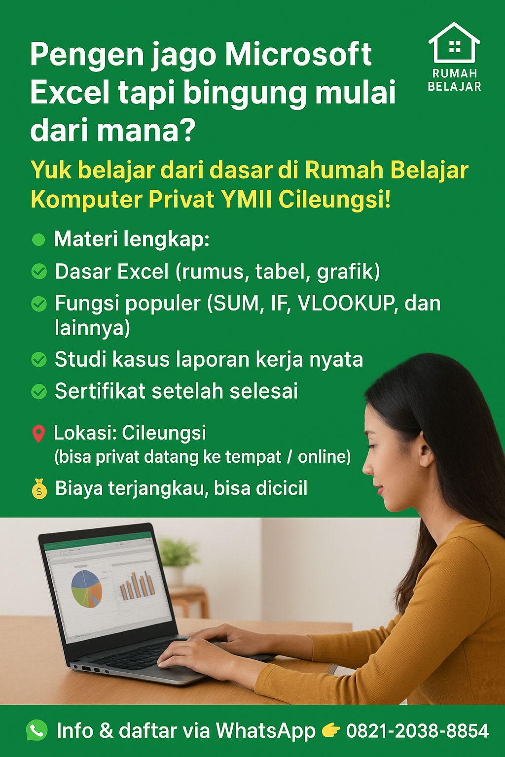 Pengen Jago Microsoft Excel tapi Bingung Mulai dari Mana? Yuk Belajar di Rumah Belajar Komputer Privat YMII Cileungsi!