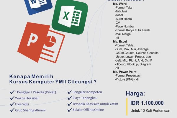Tempat Belajar Komputer MS Office untuk Pemula di Rumah Belajar Komputer YMII Cileungsi