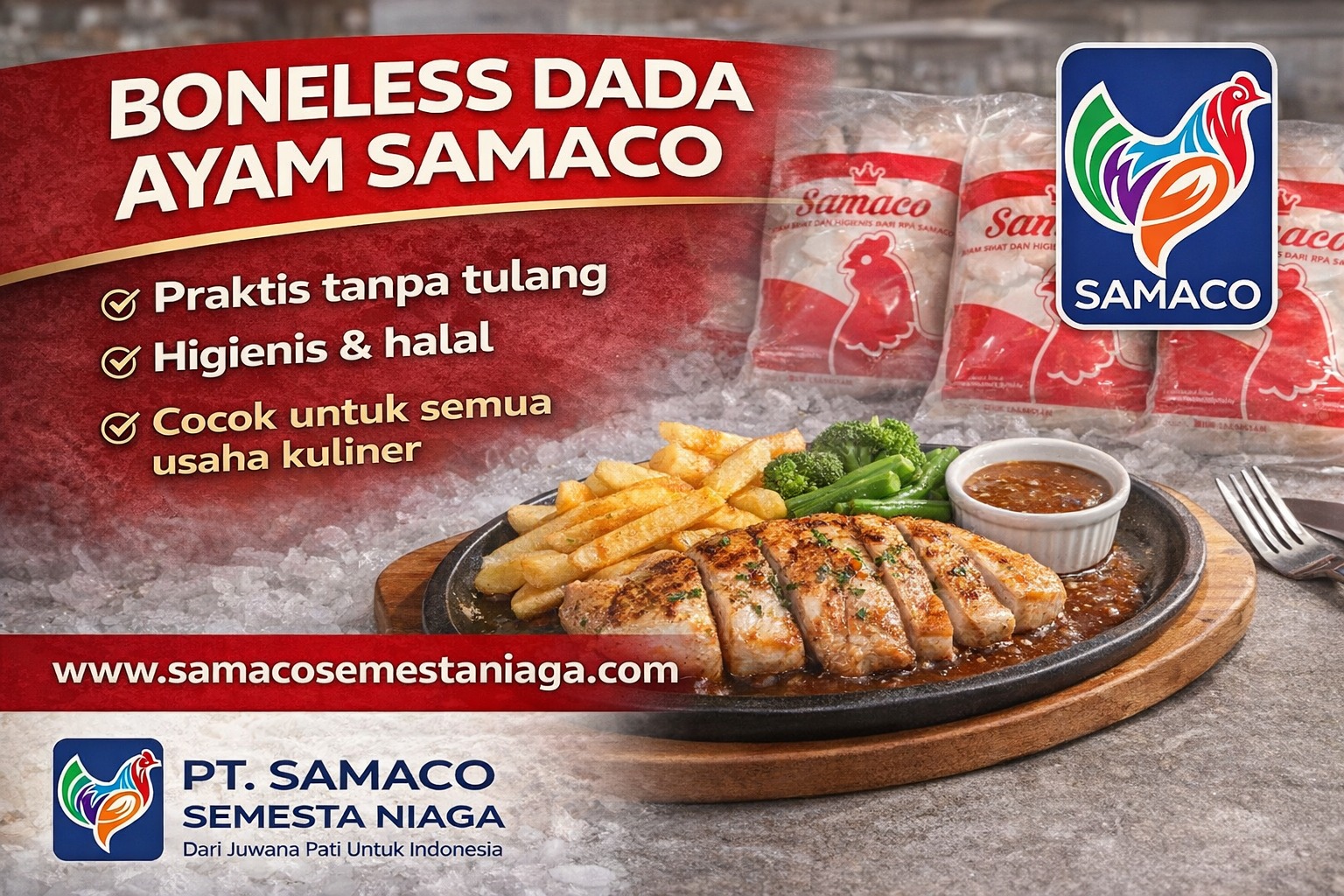 Boneless Dada Ayam Samaco: Produk Ayam Premium dari Pati untuk Seluruh Indonesia