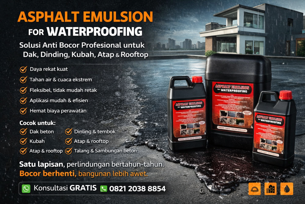 aspal cair water proofing solusi mencegah dan mengatasi bocor dak dinding kubah atap rooftop dll