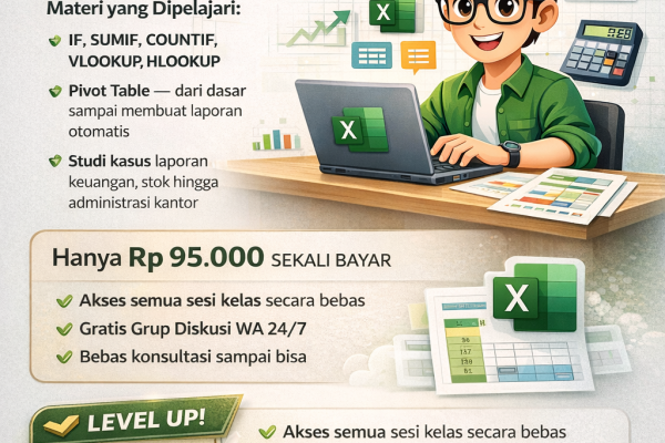 Kelas Online Microsoft Excel Intensif Hanya Rp95K – Belajar dari Nol Hingga Mahir
