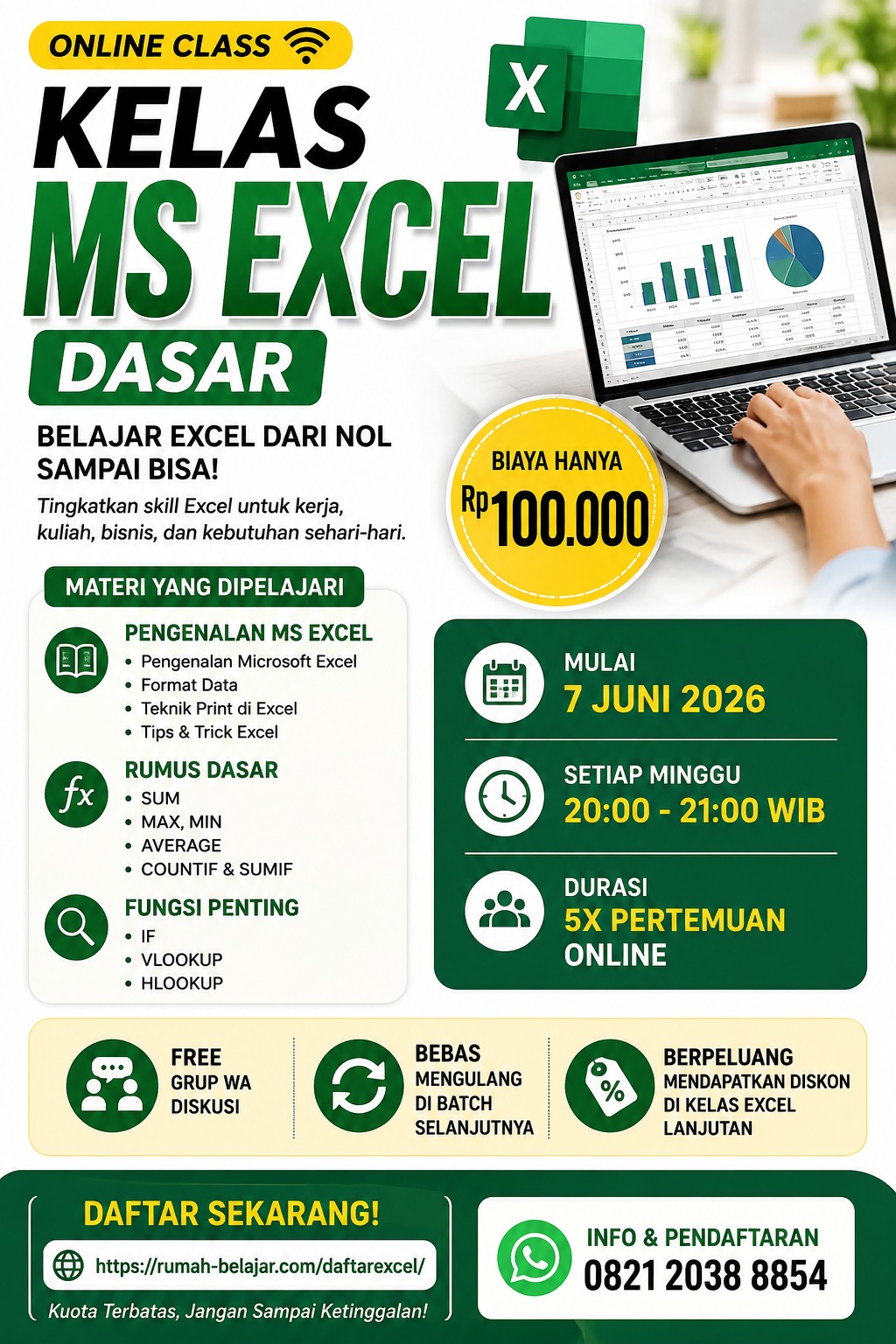 Studi Kasus Belajar Fungsi SUMIF di Microsoft Excel di rumah belajar komputer privat ymii cileungsi bogor bisa online dan offline