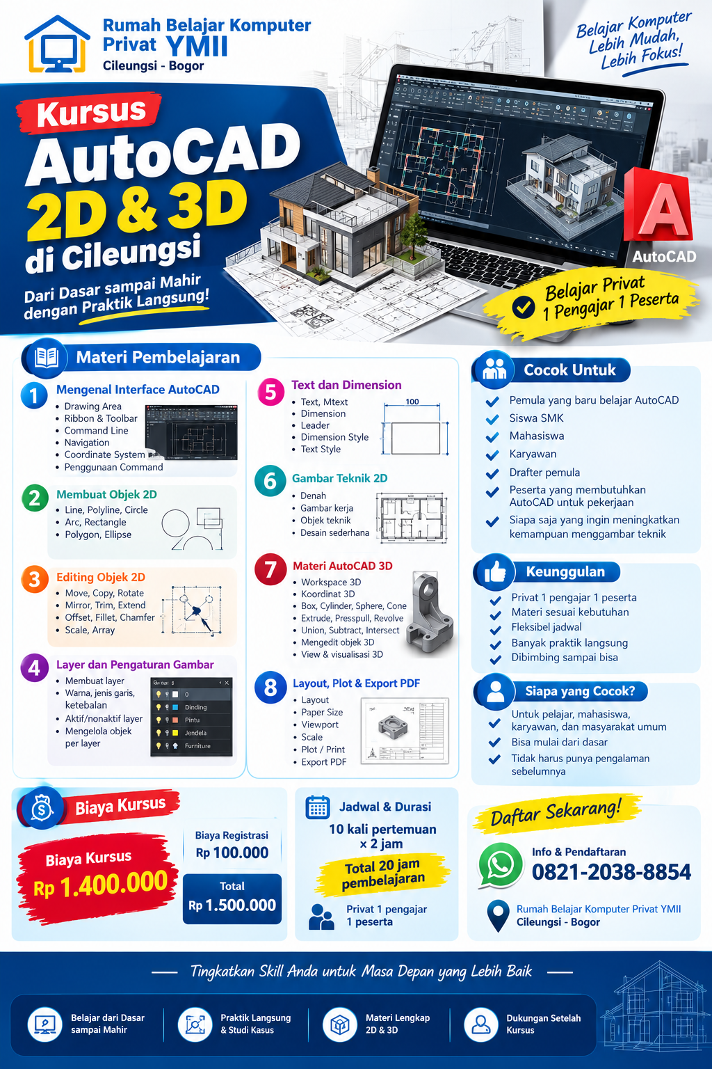 kursus privat autocad di cileungsi