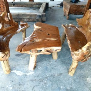 Meja Akar (Set) - Terbuat dari kayu Jati Asli dengan Model Standar 534