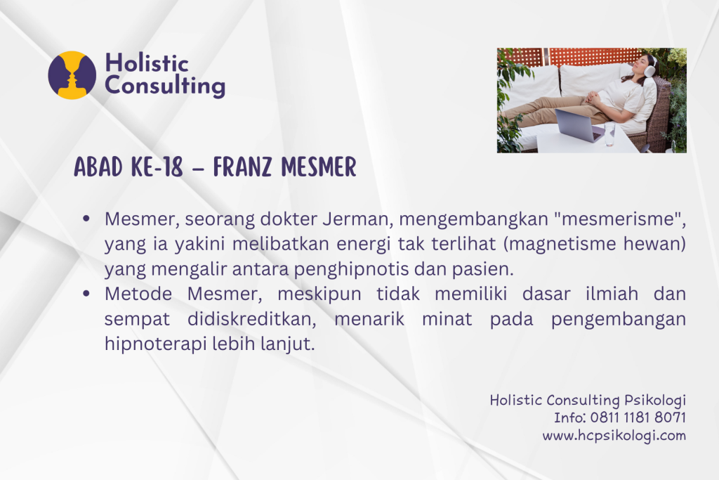 Tips Holistic Consulting Psikologi Cibubur - Sejarah Singkat Hipnoterapi