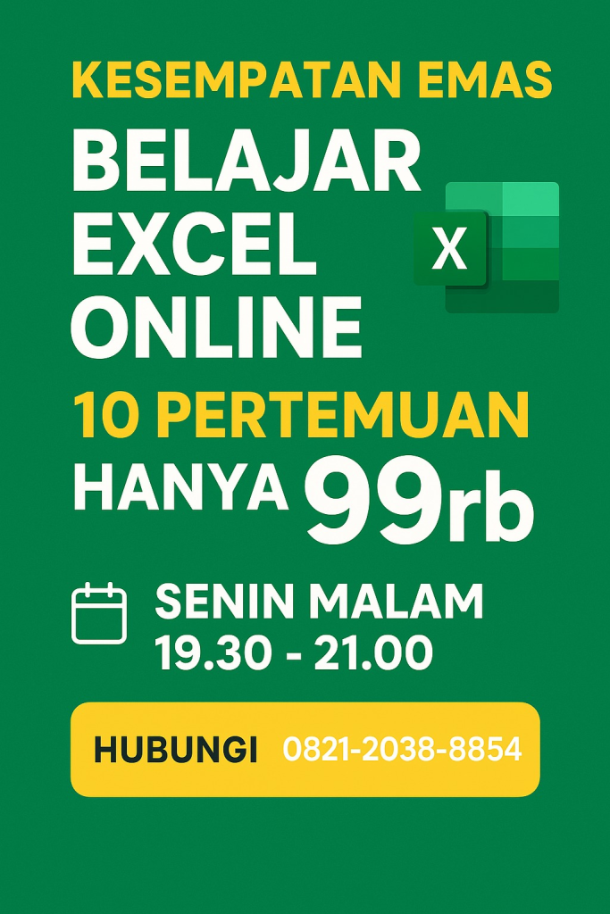 belajar ms excel online only 99rb