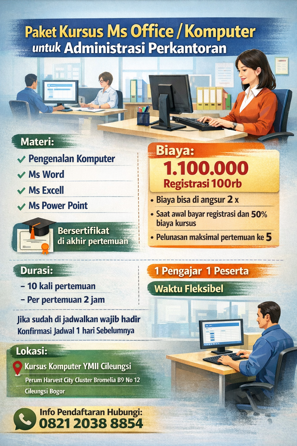 Tempat Les Komputer Paket Ms. Office di YMII Cileungsi – Bogor