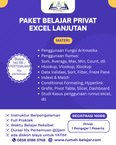 kursus ms excel lengkap di cileungsi, cibubur