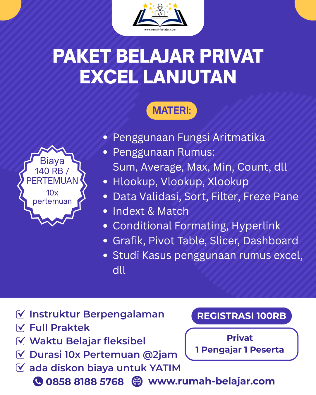 kursus ms excel lengkap di cileungsi, cibubur