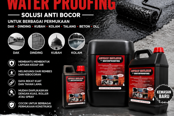 Aspal Cair Waterproofing: Solusi Anti Bocor untuk Dak, Dinding, Kubah, Kolam, dan Berbagai Permukaan Bangunan
