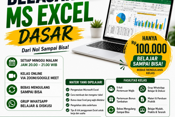 Kursus Microsoft Excel Dasar Online Murah: Belajar dari Nol Sampai Bisa Hanya Rp100.000