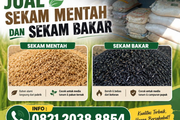 jual sekam mentah dan sekam bakar