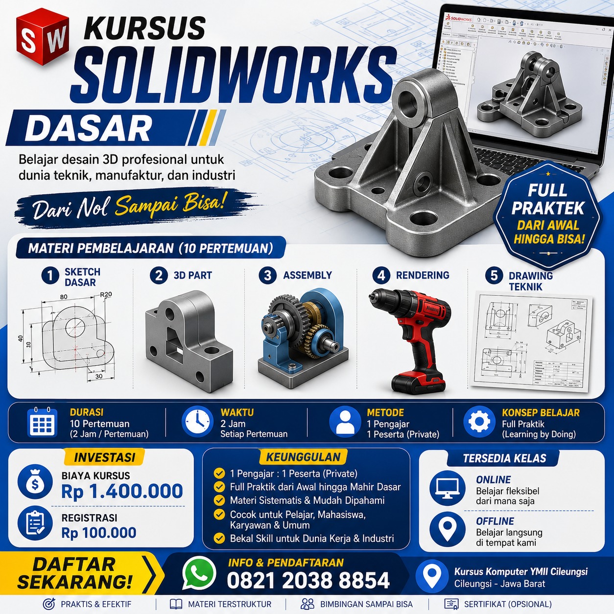 Belajar SolidWorks untuk Pemula: Panduan Dasar Membuat Desain 3D dari Nol