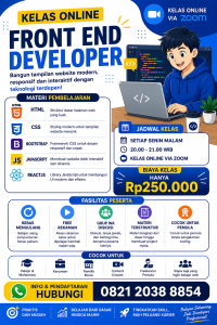 Kelas Online Front End Developer untuk Pemula – Belajar HTML, CSS, Bootstrap, JavaScript & ReactJS