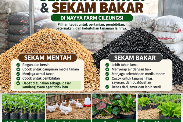 Jual Sekam Mentah dan Sekam Bakar Cileungsi – Nayya Farm