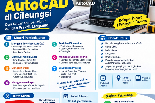 kursus autocad di cileungsi