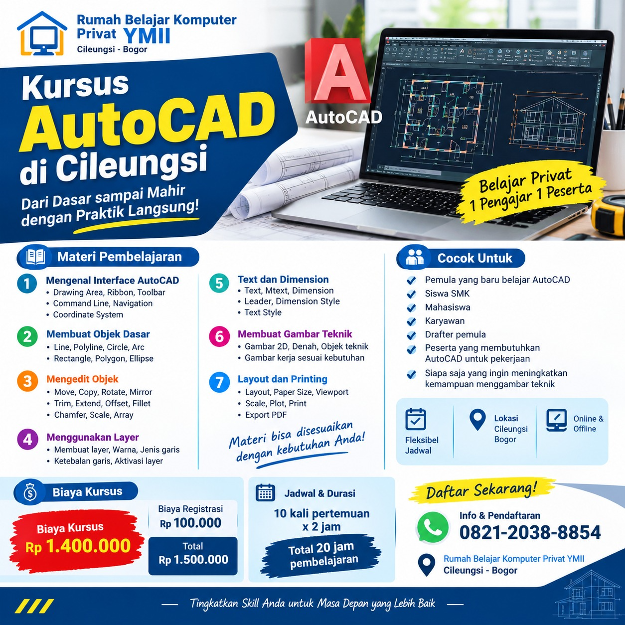 kursus autocad di cileungsi