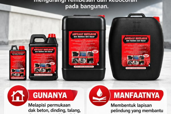 Asphalt Emulsion Anti Rembes Anti Bocor: Pelapis Pelindung untuk Dak Beton, Dinding, dan Atap